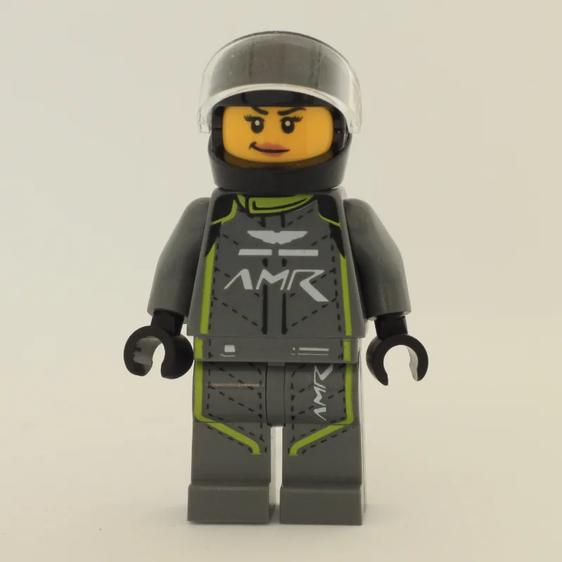 Race Driver, Dark Bluish Gray Racing Suit wit… — minifigurine LEGO | Brick Broker