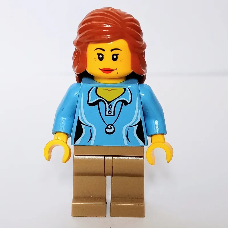 Medium Blue Torso, Dark Tan Legs, Dark Orange… — minifigurine LEGO | Brick Broker