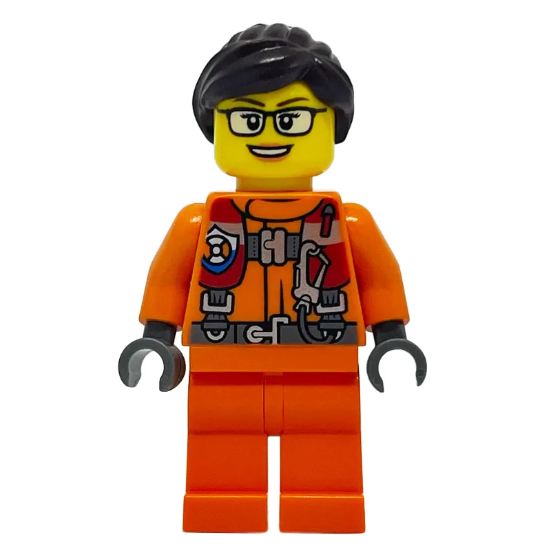 Coast Guard, Woman, Orange Jumpsuit, Reddish… — minifigurine LEGO | Brick Broker