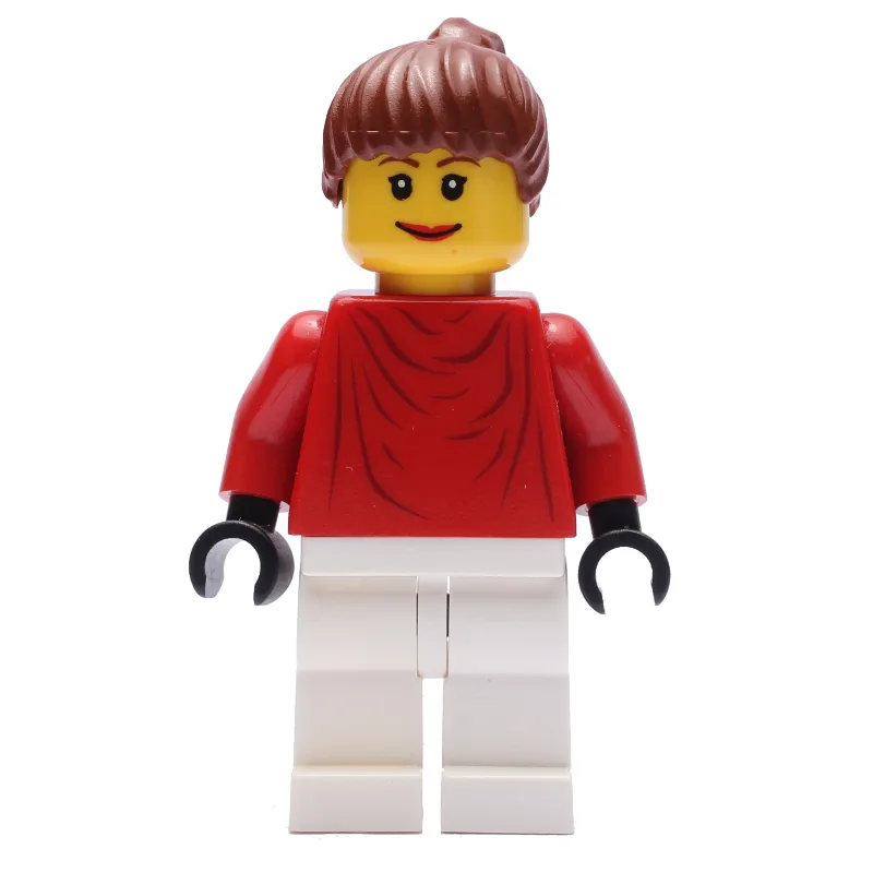 Red Torso, White Legs, reddish Brown Hair — minifigurine LEGO | Brick Broker