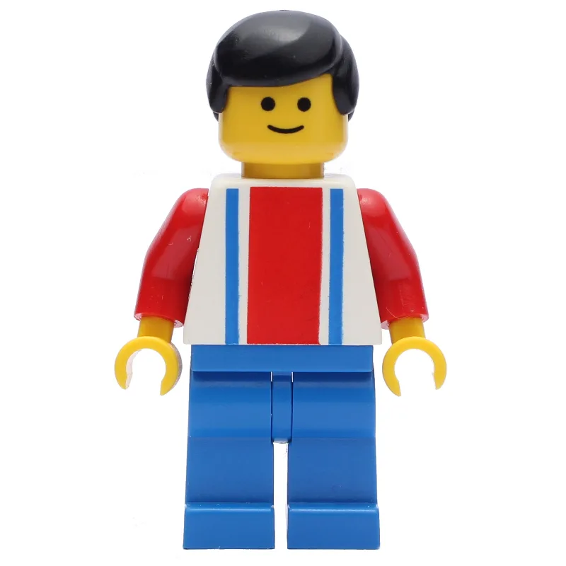 Soccer Player White Torso with Blue/Red Strip… — minifigurine LEGO | Brick Broker