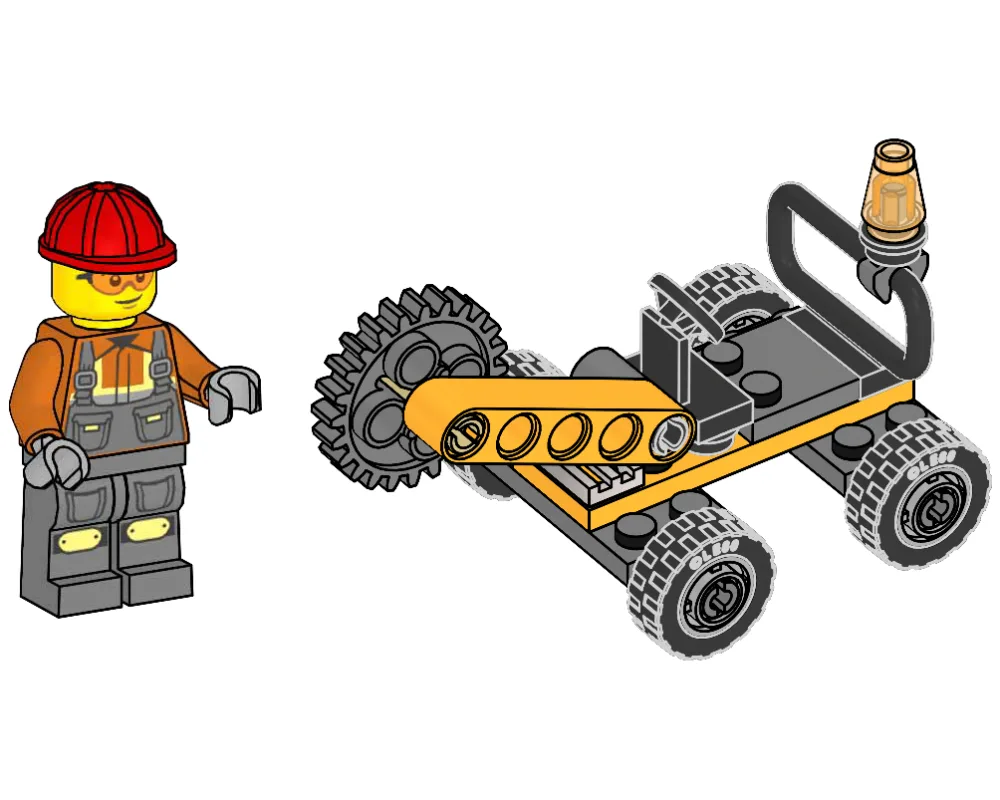 LEGO 952502 Ouvrier du bâtiment avec coupe-rotative - prix | Brick Broker