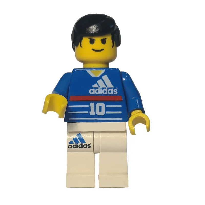 Soccer Player Blue Torso, White Legs #10 - Zi… — minifigurine LEGO | Brick Broker
