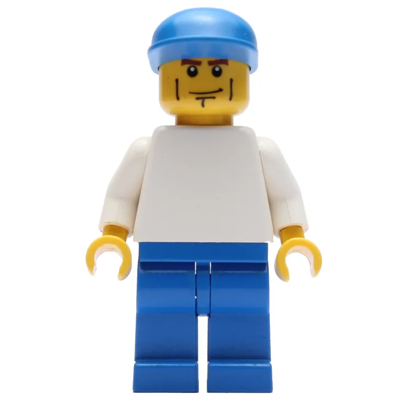 Man - White Torso, Blue Legs, Blue Cap — dans quels sets LEGO ? (fig-007161) | Brick Broker
