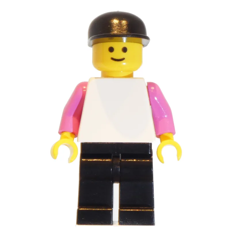 White Torso, Dark Pink Arms, Black Legs, Blac… — minifigurine LEGO | Brick Broker