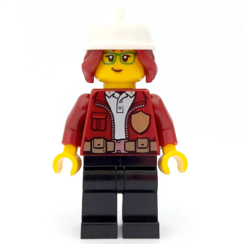 Freya McCloud, Open Dark Red Jacket with Badg… — minifigurine LEGO | Brick Broker