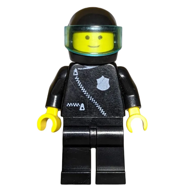 Policeman, Black Jacket with Zipper and Badge… — minifigurine LEGO | Brick Broker