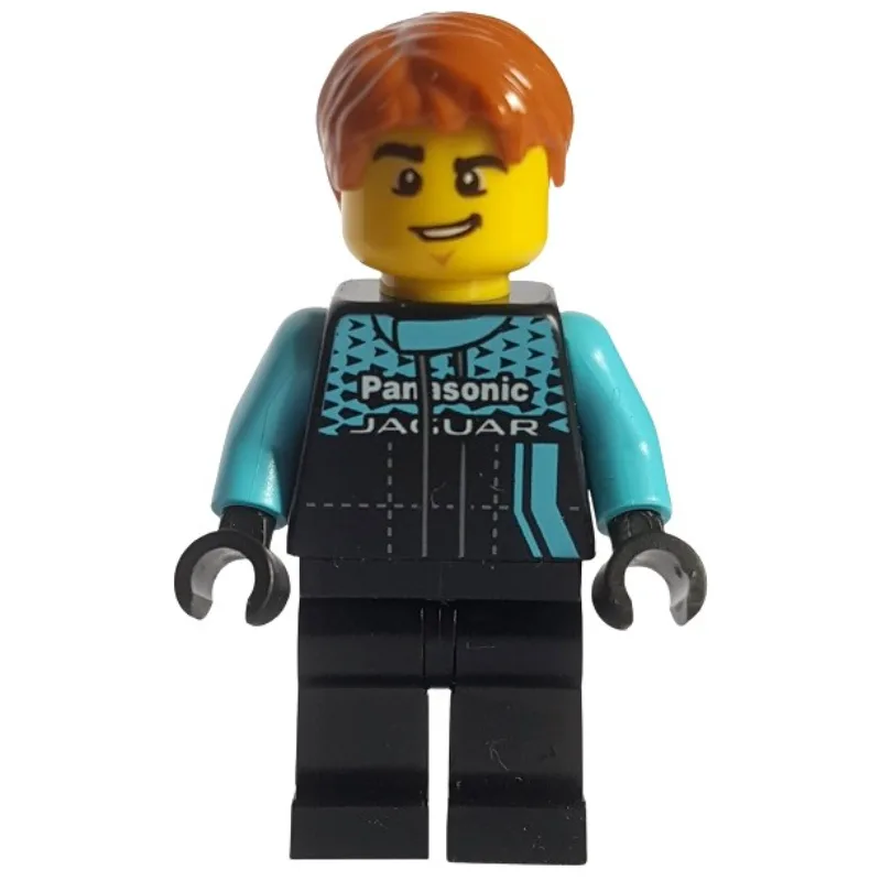 Race Driver, Black Torso, Black Legs, Jaguar — minifigurine LEGO | Brick Broker
