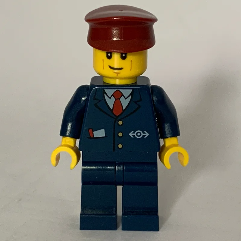 Train Conductor, Dark Blue Suit with Tie and… — minifigurine LEGO | Brick Broker