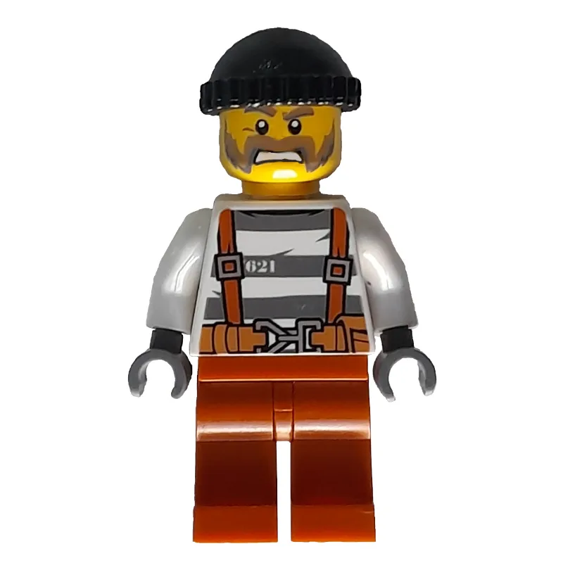 Criminal, Prison Shirt with Suspenders and Be… — minifigurine LEGO | Brick Broker
