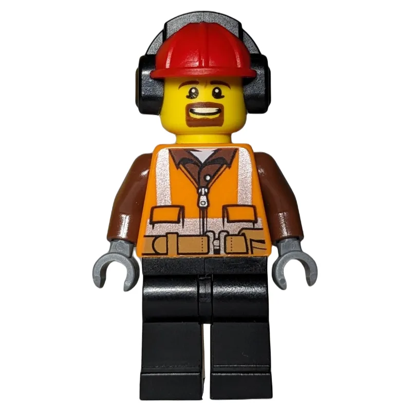 Man, Safety Vest with Belt, Black Legs, Red H… — minifigurine LEGO | Brick Broker