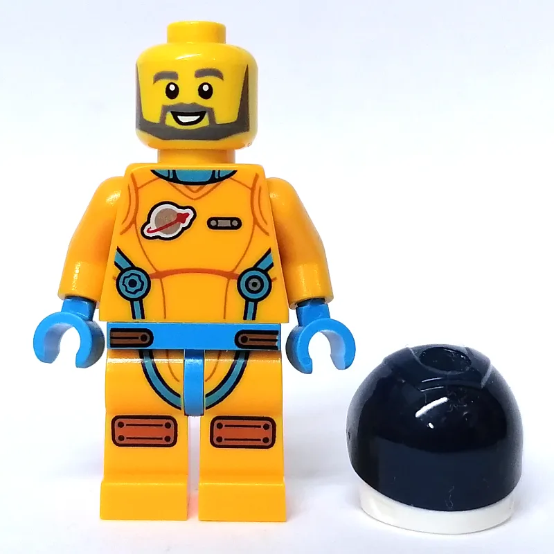 Astronaut, Male, Bright Light Orange Suit, Da… — minifigurine LEGO | Brick Broker