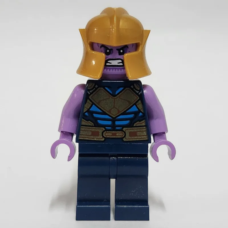 Thanos, Dark Blue and Gold Outfit, Gold Helmet — minifigurine LEGO | Brick Broker