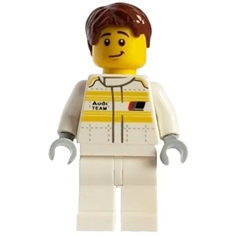 Race Driver, Audi, White Torso, White Legs, R… — minifigurine LEGO | Brick Broker