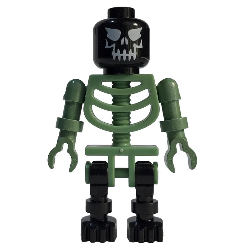 Skeleton, Evil Face, Black and Sand Green — minifigurine LEGO | Brick Broker