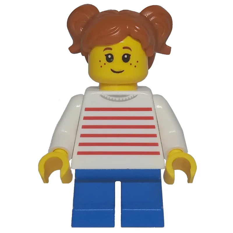 Kid - White Torso, Blue Legs, Dark Orange Hair — minifigurine LEGO | Brick Broker