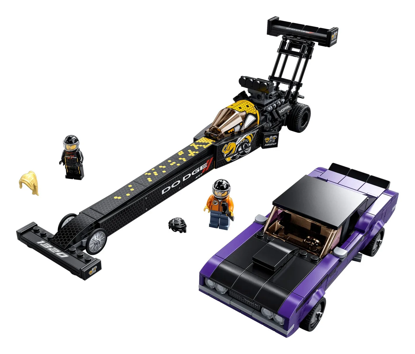 LEGO 76904 Mopar Dodge//SRT Top Fuel Dragster et Dodge Challenger T/A 1970 - prix | Brick Broker