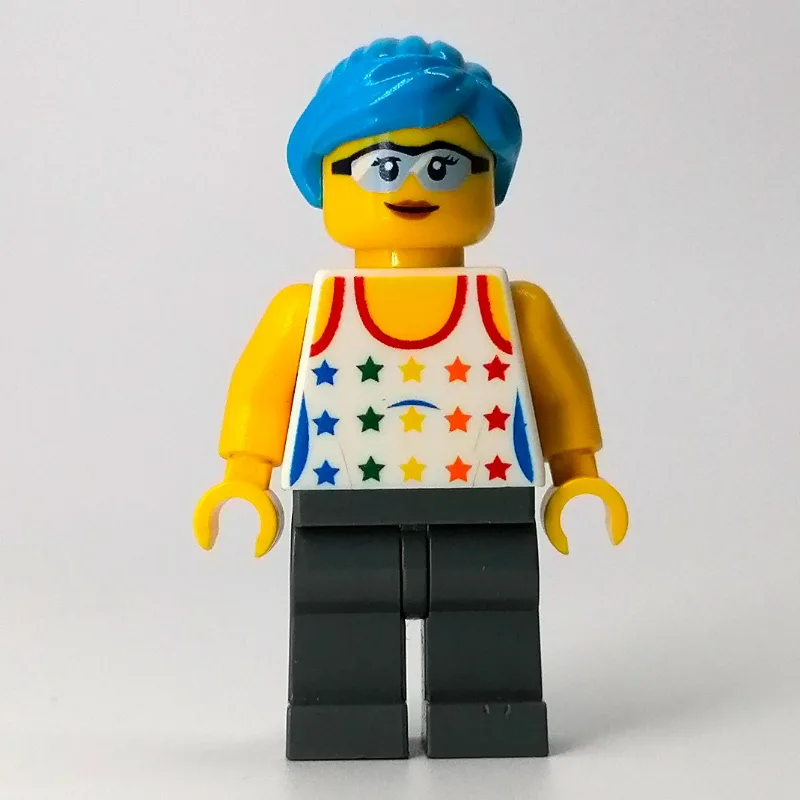 White Torso, Dark Bluish Grey Legs, Dark Azur… — minifigurine LEGO | Brick Broker
