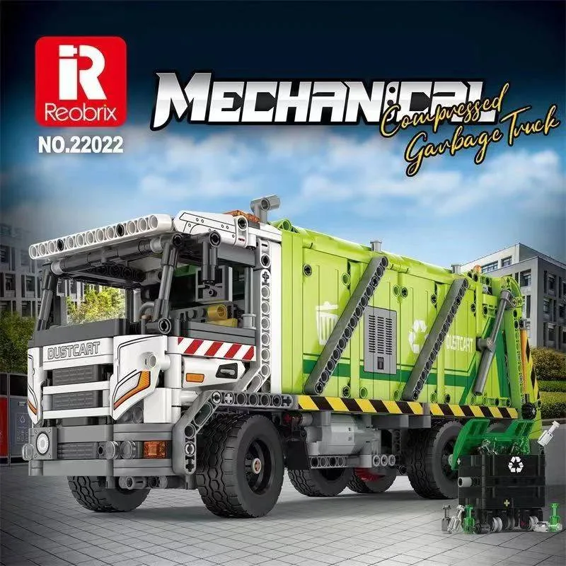 Reobrix Camion poubelle compressé - Version dynamique (REO-22022) - prix | Brick Broker