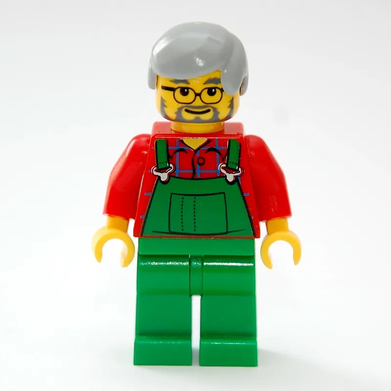 Man, Green Overalls over Red Shirt, Light Blu… — minifigurine LEGO | Brick Broker