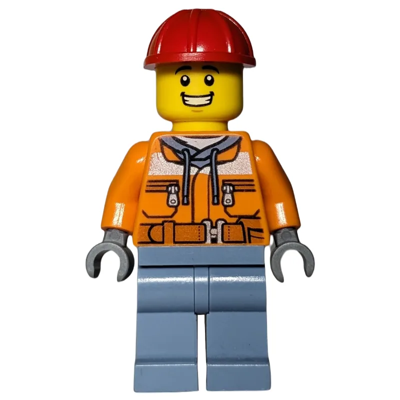 Construction Worker, Safety Jacket over Hoodi… — minifigurine LEGO | Brick Broker