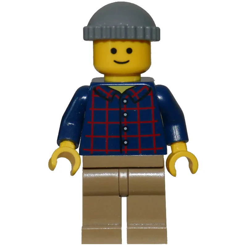 Man, Plaid Shirt, Dark Tan Legs, Dark Bluish… — minifigurine LEGO | Brick Broker