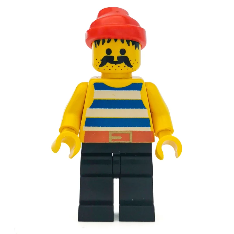 Pirate - Blue Stripes, Black Legs, Red Bandana — minifigurine LEGO | Brick Broker