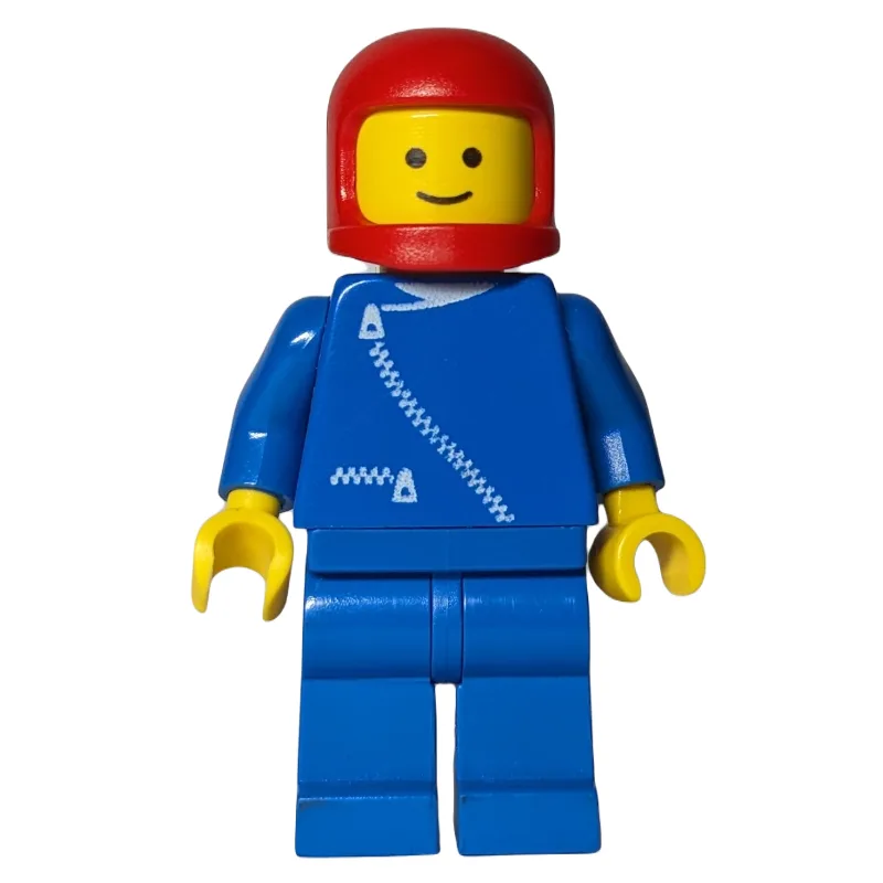 Man, Blue Jacket with Zipper, Blue Legs, Red… — minifigurine LEGO | Brick Broker