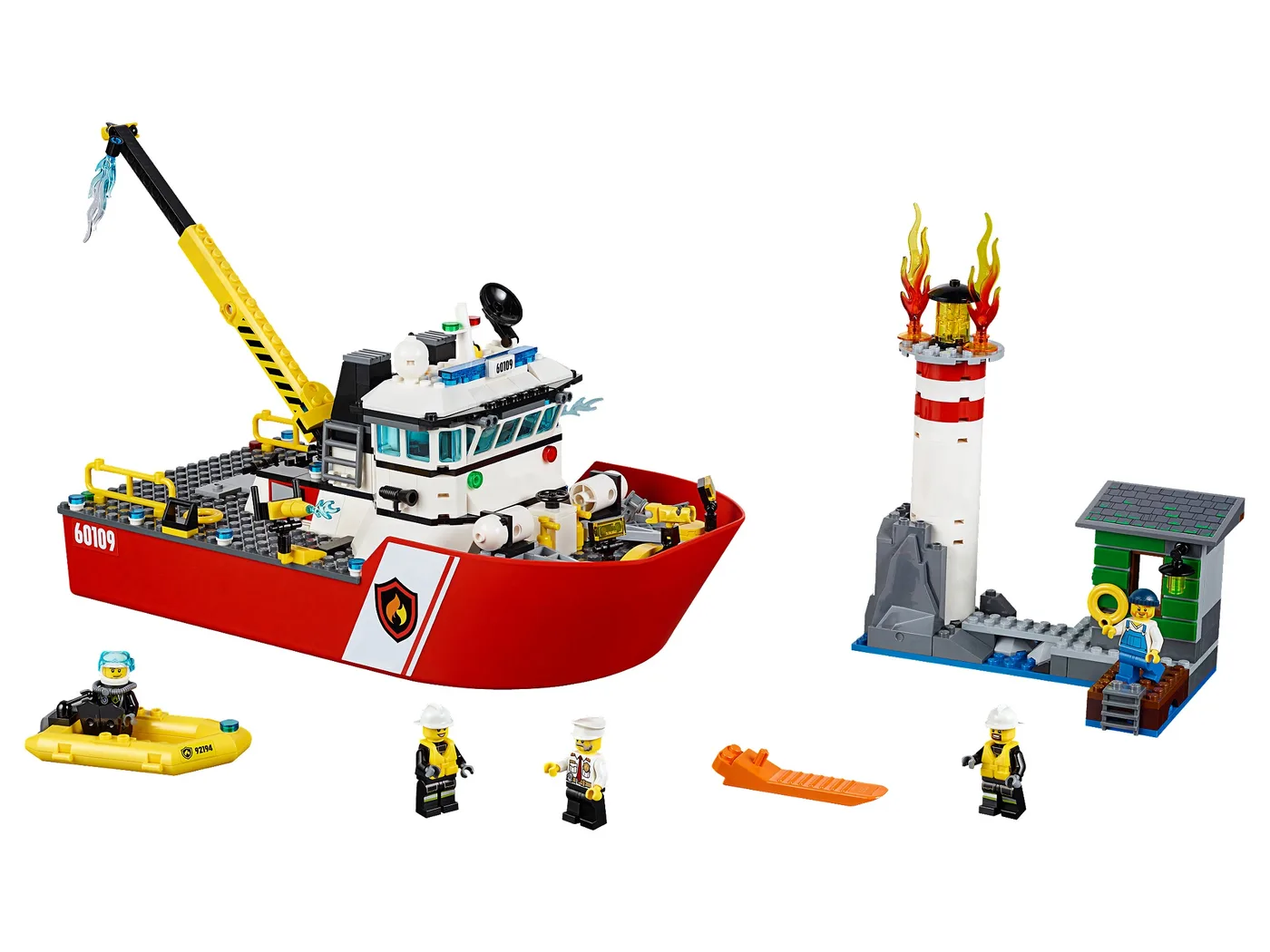 LEGO 60109 Bateau de pompiers - prix et où acheter | Brick Broker