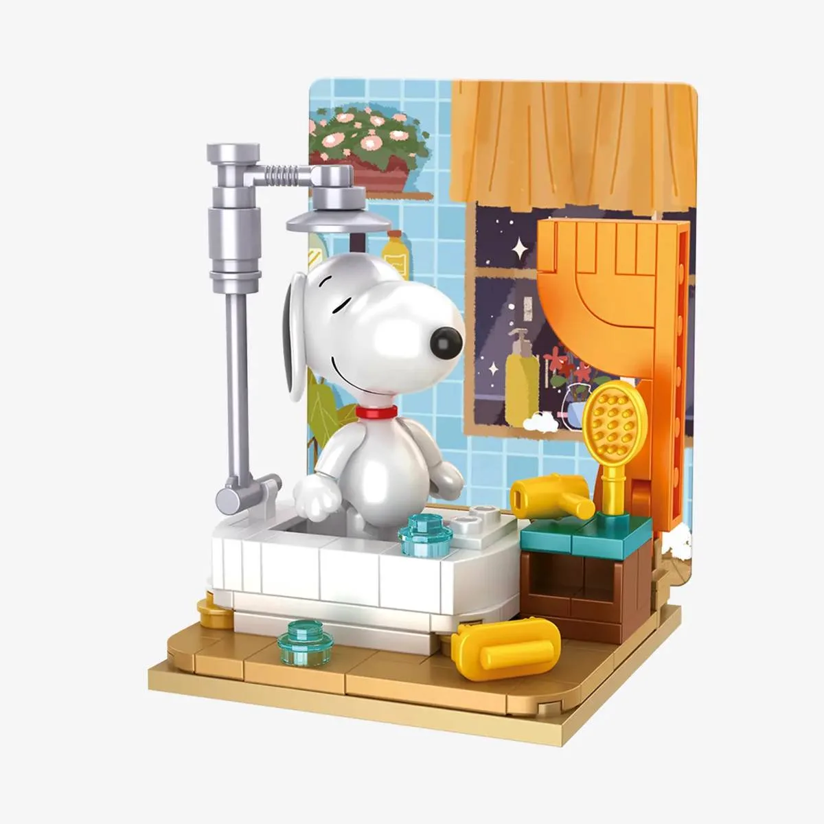 BlueBrixx Snoopy de Peanuts prenant un bain (BB-107356) - prix | Brick Broker