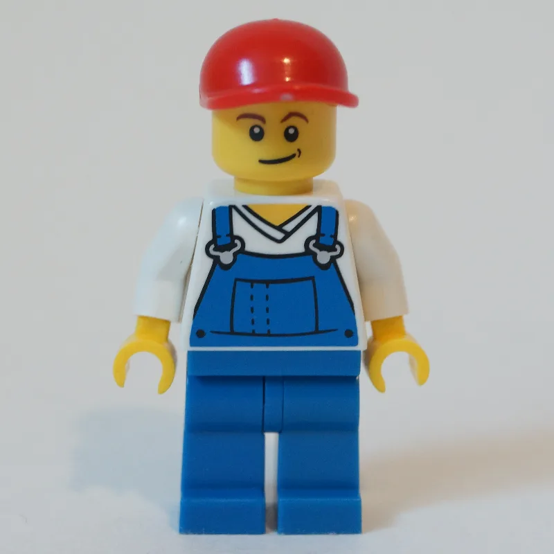 White Torso, Blue Overall, Red Cap, Male (362… — minifigurine LEGO | Brick Broker