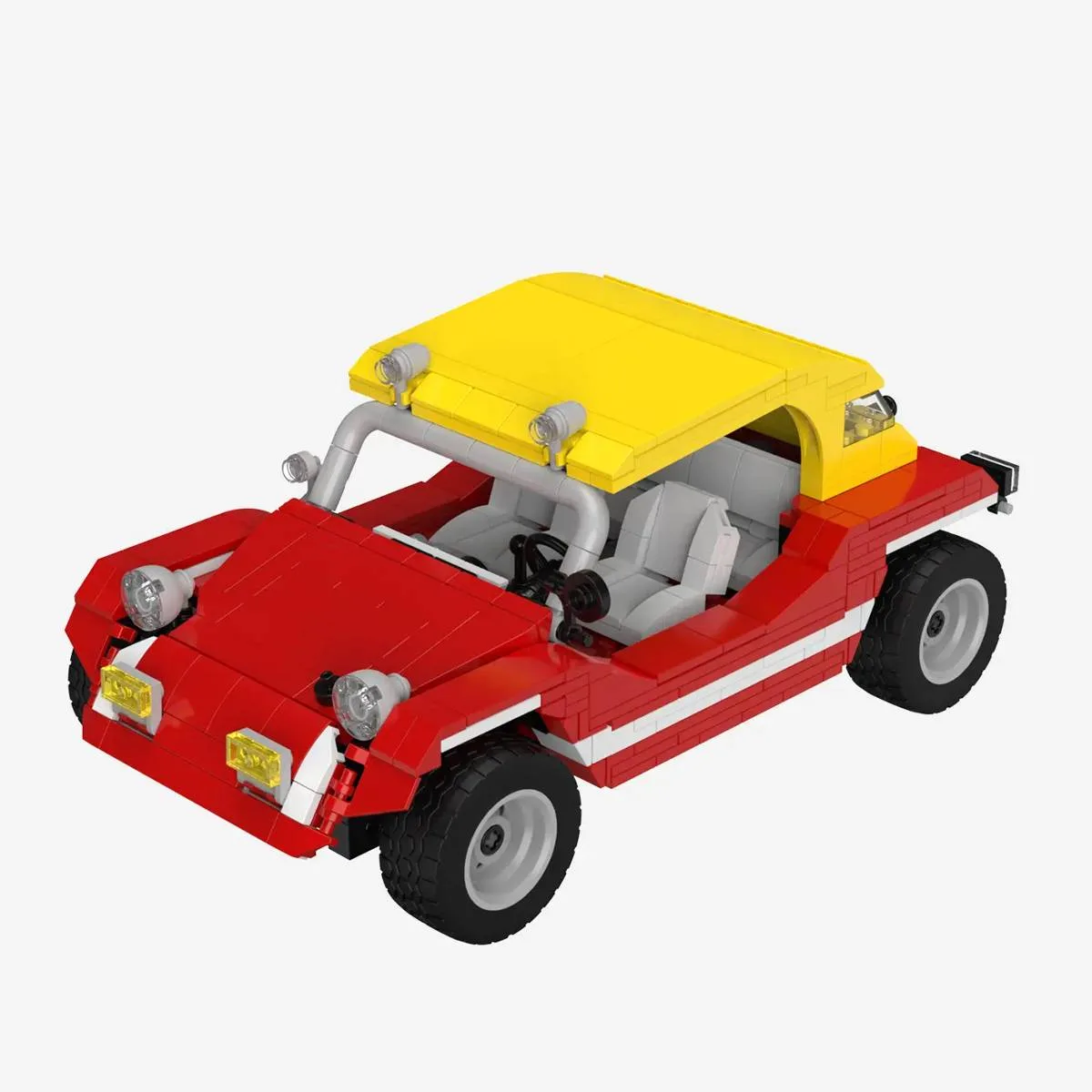 BlueBrixx Buggy rouge avec toit jaune (BB-108384) - prix | Brick Broker