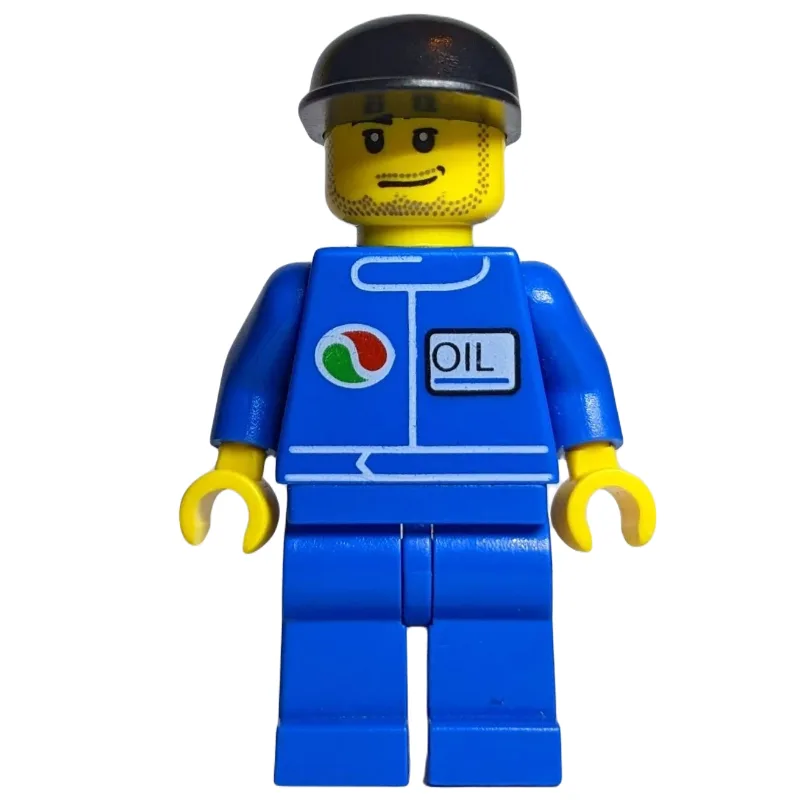 Man, Blue Jumpsuit with Octan Logo, Black Cap… — minifigurine LEGO | Brick Broker