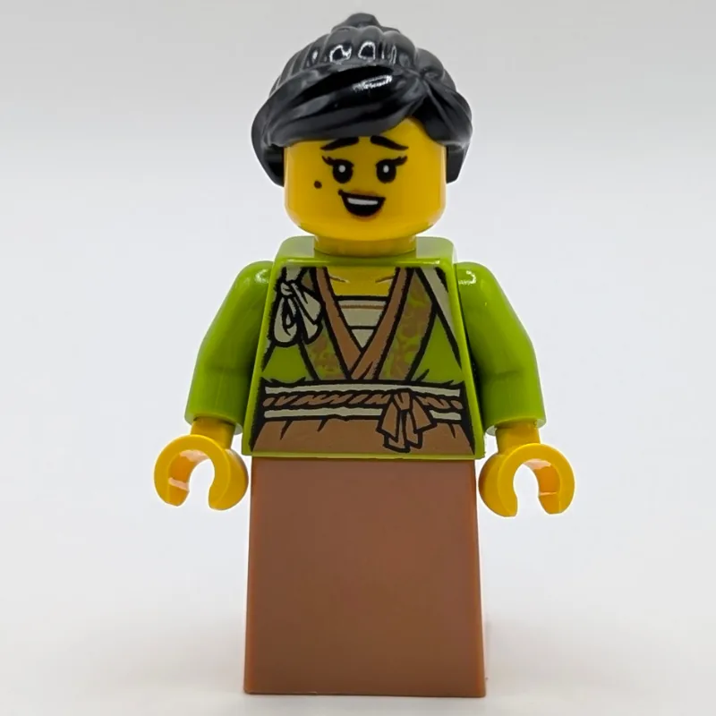 Lime Robes, Medium Nougat Dress, Black Hair — minifigurine LEGO | Brick Broker