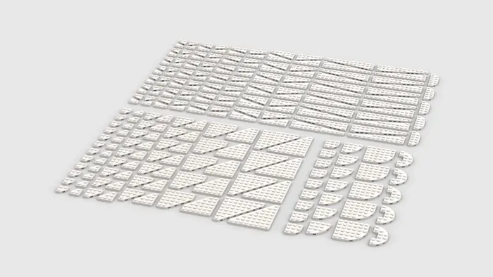 BlueBrixx Plaques en biseau, mélangées, blanches (BB-401312) - prix | Brick Broker