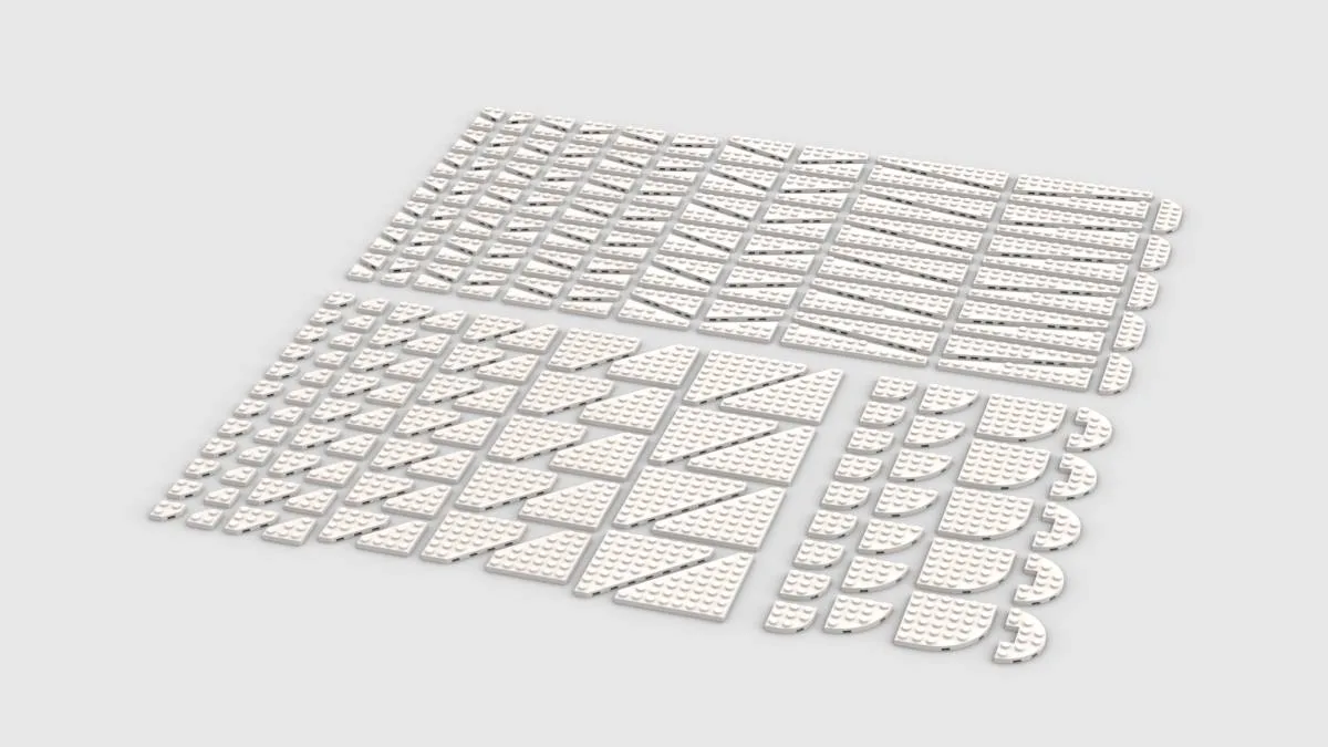 BlueBrixx Plaques en biseau, mélangées, blanches (BB-401312) - prix | Brick Broker