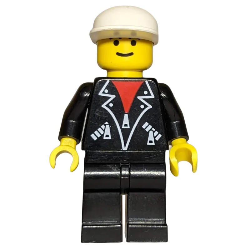 Man, Black Jacket over Red Shirt, Black Legs,… — minifigurine LEGO | Brick Broker