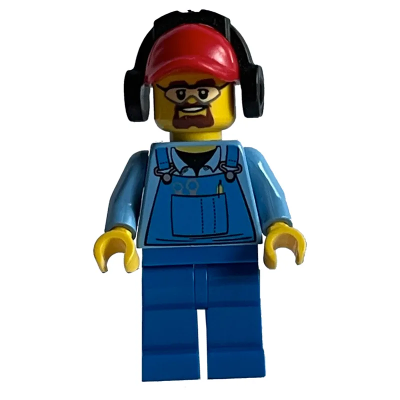 Ground Crew, Blue Overalls over Shirt, Red Ca… — minifigurine LEGO | Brick Broker