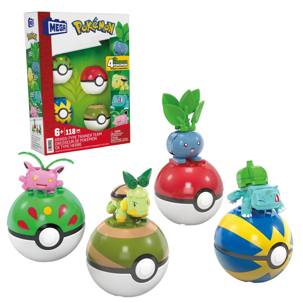 Mattel MEGA Pokémon™ 4 Pflanzen-Typ Pokémon Sets (HWR77) - prix | Brick Broker