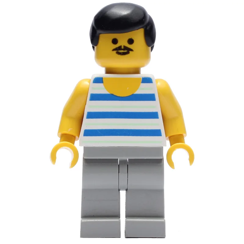 White Torso, Light Grey Legs, Back Hair — minifigurine LEGO | Brick Broker