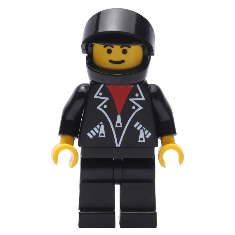 Racer, Black Torso, Black Legs, Black Helmet — minifigurine LEGO | Brick Broker