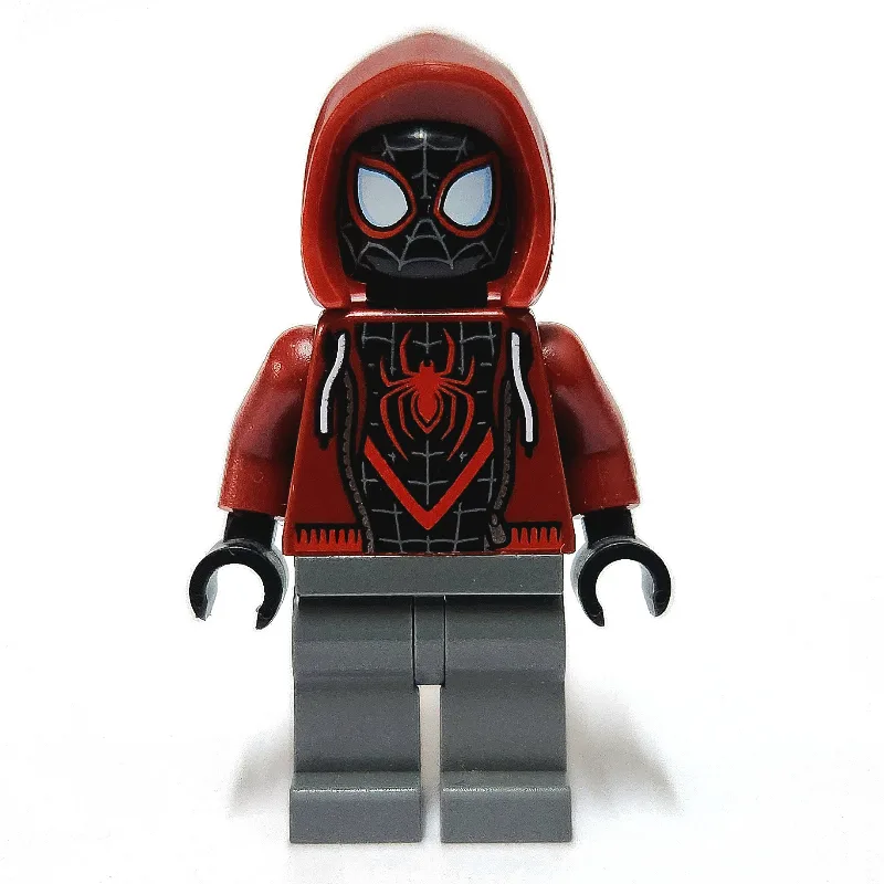Spider-Man (Miles Morales), Dark Red Hoodie — minifigurine LEGO | Brick Broker