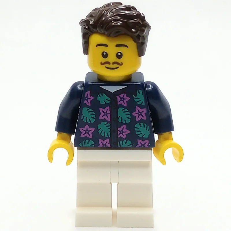 Man, Dark Blue Shirt, White Legs, Dark Brown… — minifigurine LEGO | Brick Broker