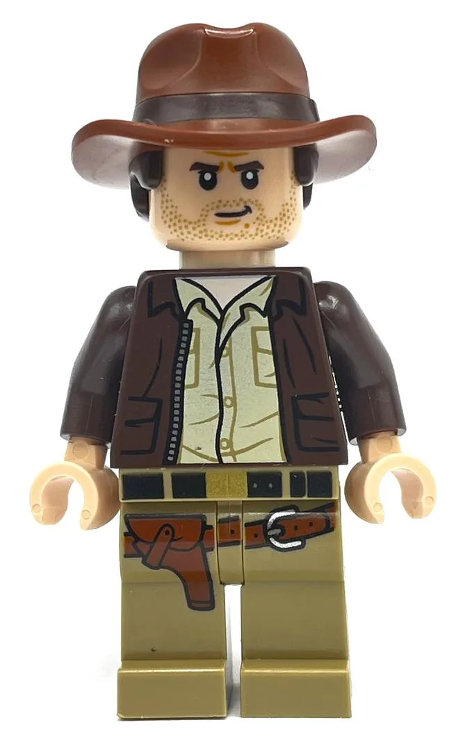 Indiana Jones in Dark Brown Jacket, Tan Shirt… — minifigurine LEGO | Brick Broker