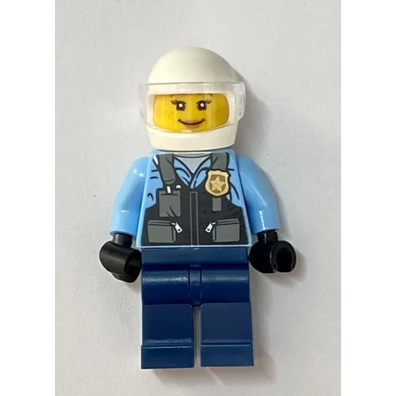 Policewoman, Bright Light Blue Shirt, Dark Bl… — minifigurine LEGO | Brick Broker