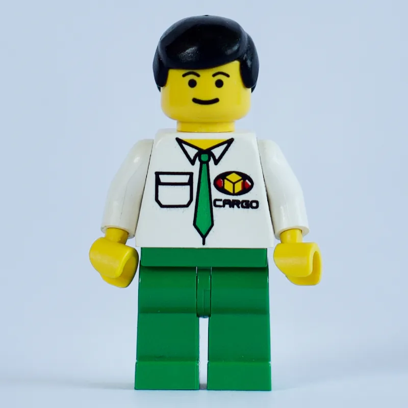 Cargo Worker, White Shirt with Tie, Black Hair — minifigurine LEGO | Brick Broker