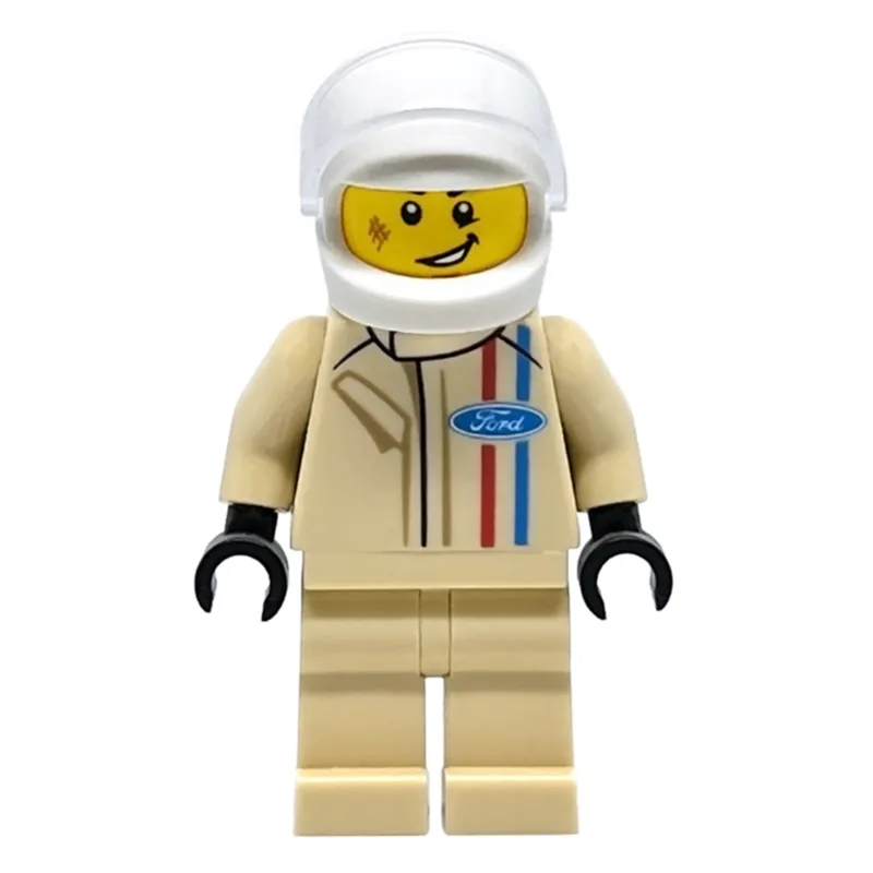 Race Driver, Tan Torso, Tan Legs, White Helme… — minifigurine LEGO | Brick Broker