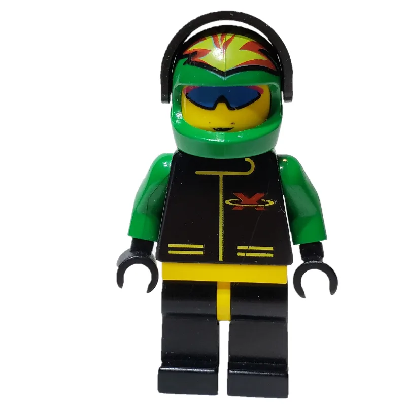 Racer, Extreme Team, Black Jacket, Black Legs… — minifigurine LEGO | Brick Broker