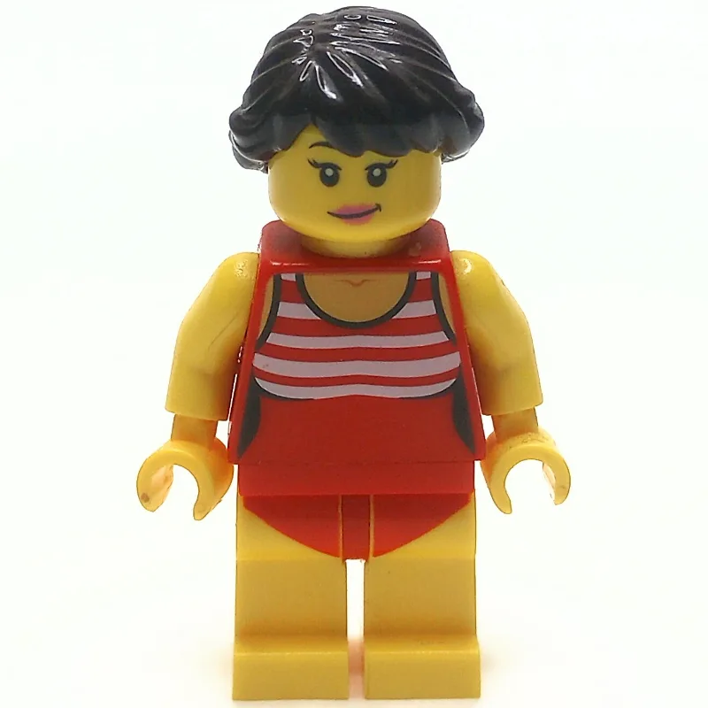 Red Bathing Suit, Dark Brown Hair — dans quels sets LEGO ? (fig-009273) | Brick Broker