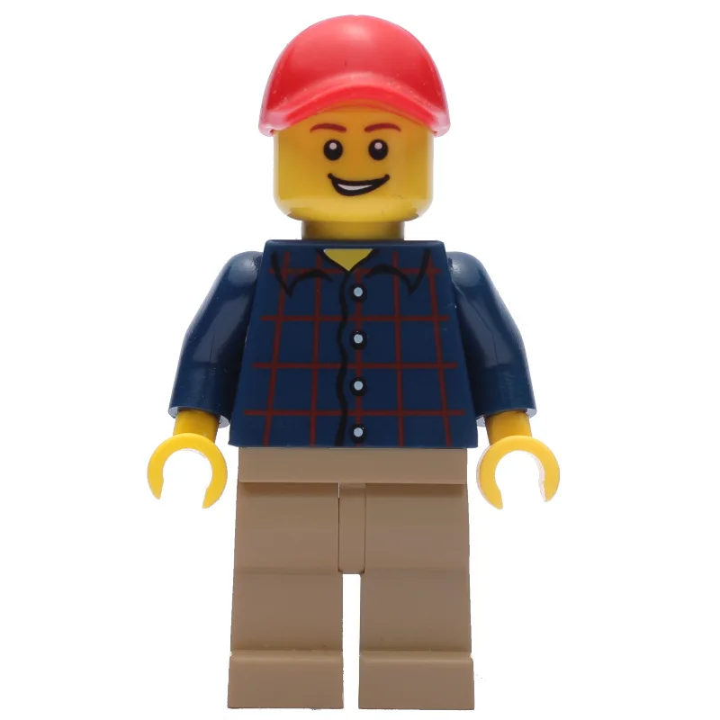 Dark Blue Torso, Dark Tan Legs, Red Cap — minifigurine LEGO | Brick Broker